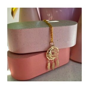 Złota zawieszka BOHO Łapacz Snów