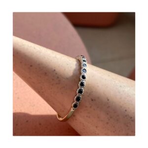 Złoty pierścionek BLACK STARS z czarnymi brylantami