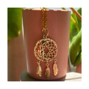 Złota zawieszka BOHO Łapacz Snów