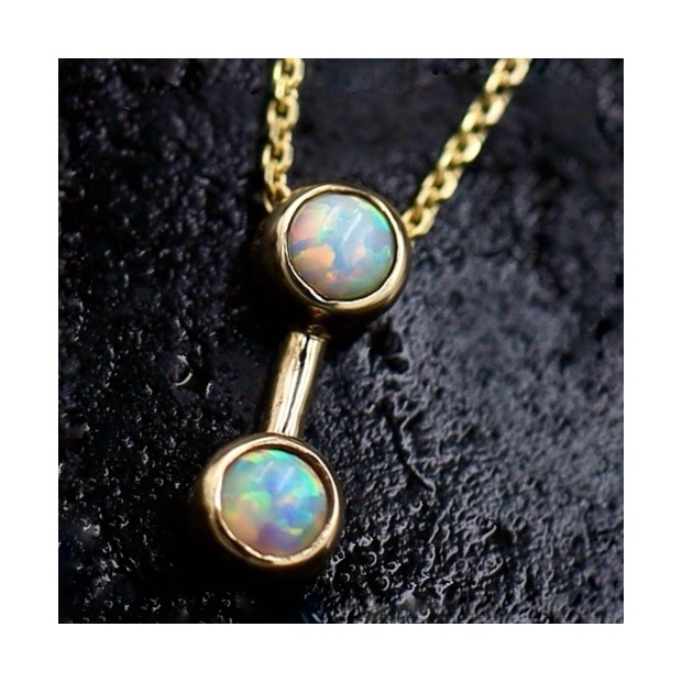 Złoty naszyjnik z opalem - obrazek 5