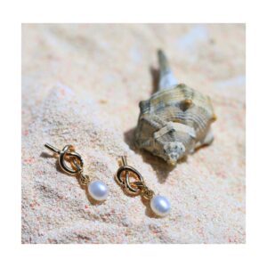 ISLA- złote kolczyki z perłą