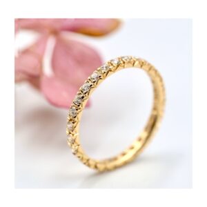 Obrączka Eternity Full z brylantami, ręcznie wykonana.