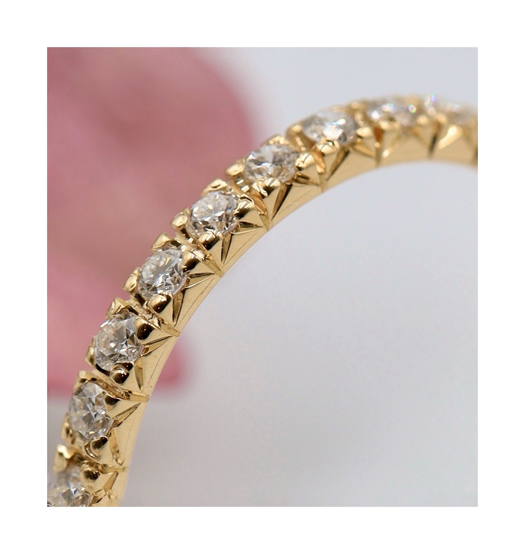 Obrączka Eternity Full z brylantami, ręcznie wykonana. - obrazek 2